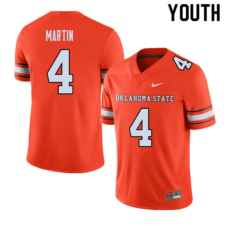 Youth #4 Tay Martin Oklahoma State Cowboys College Football Jerseys Sale-Alternate - Click Image to Close